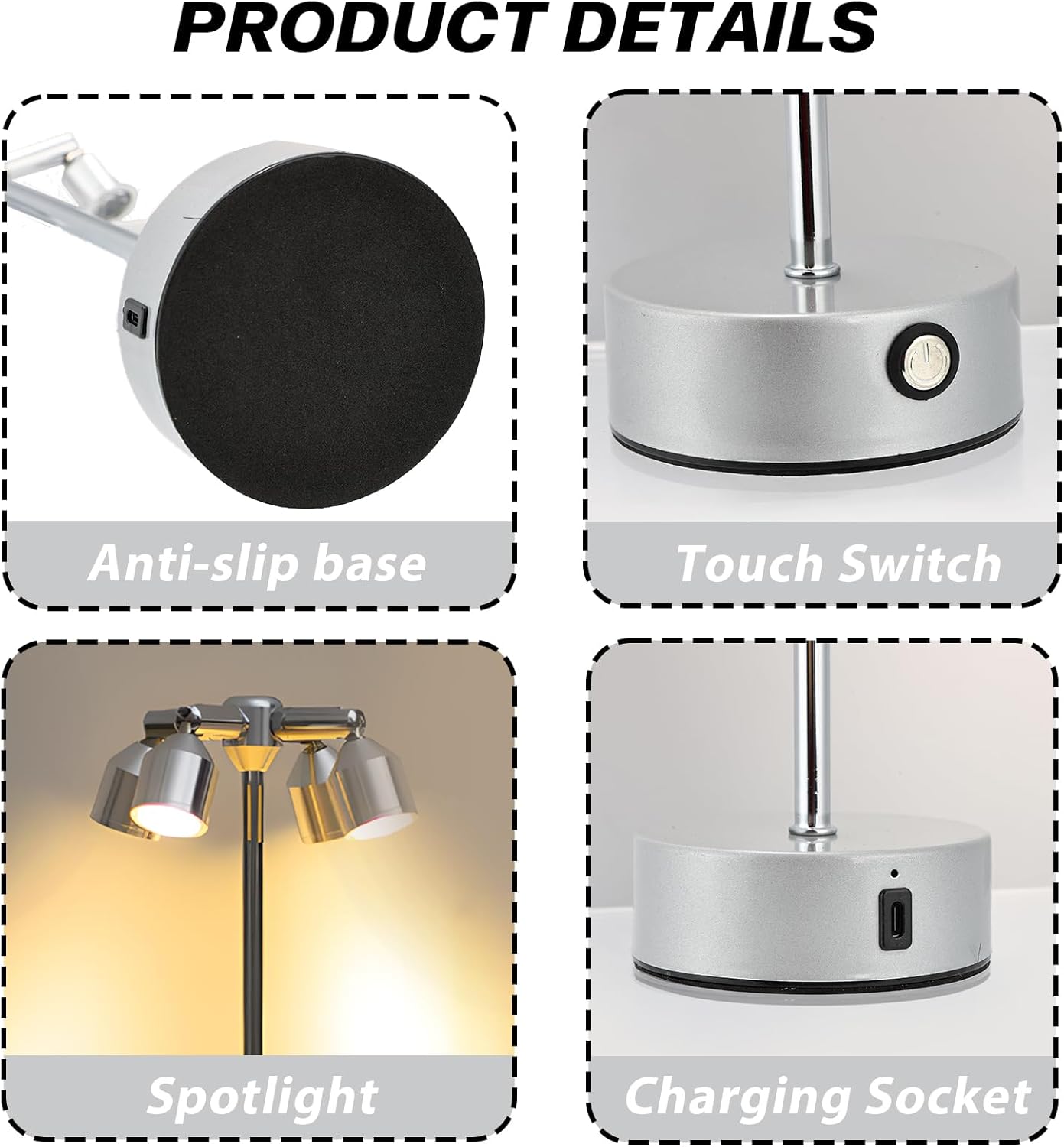 Metal Four Light Table Lamp