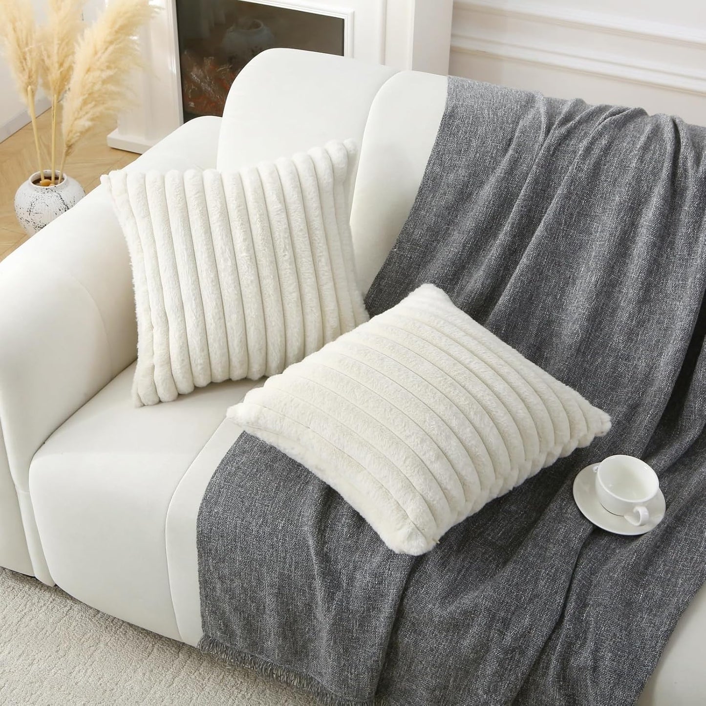 Square Boho Striped Throw Pillows - Pack of 2