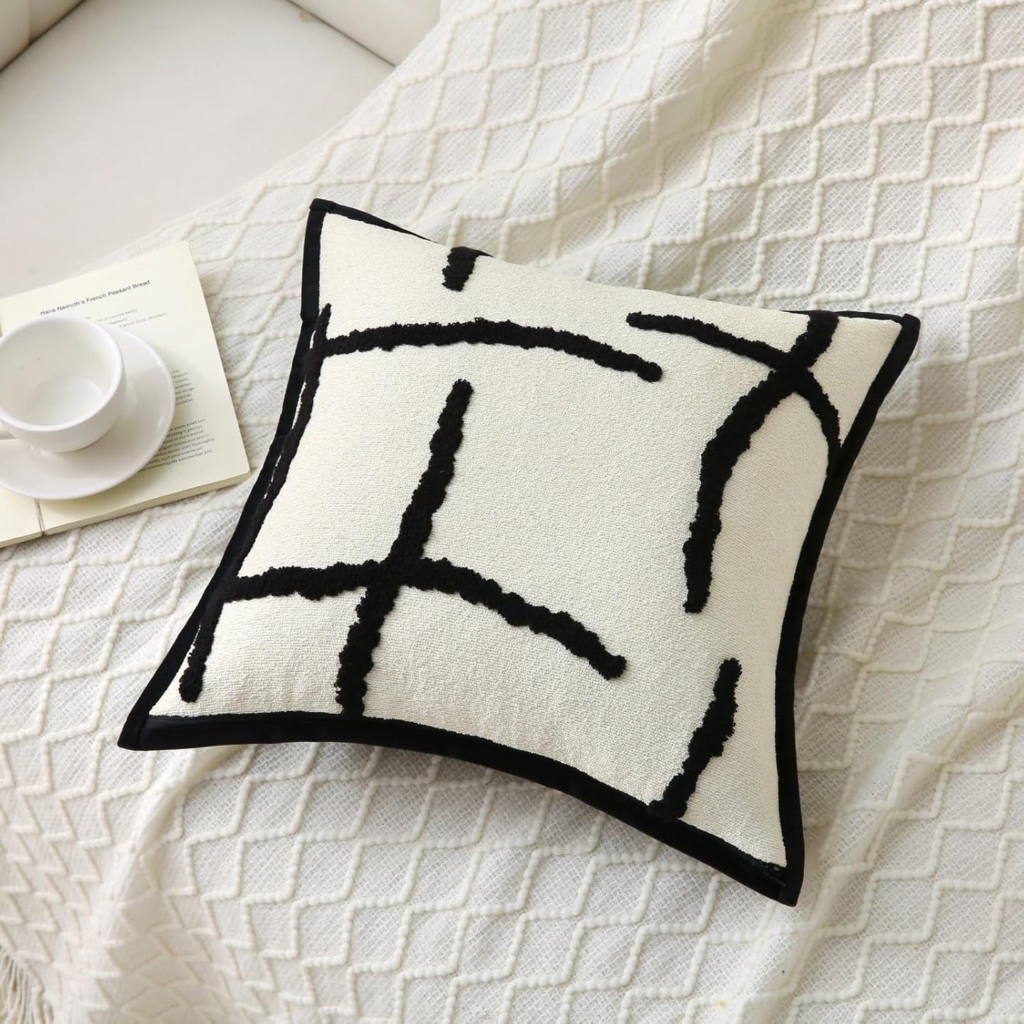 Soft Tufted Modern Chenille Throw Pillow - Set of 2