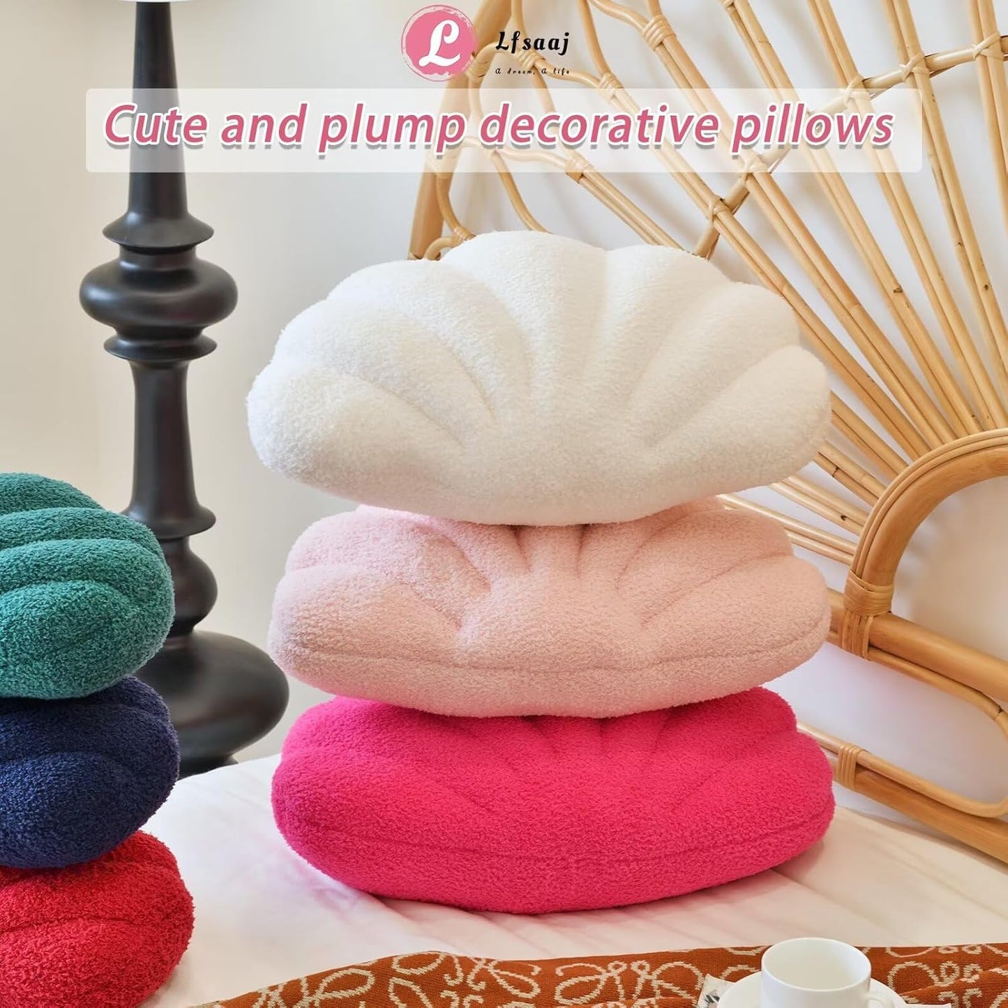 Ivory Seashell Throw Pillows