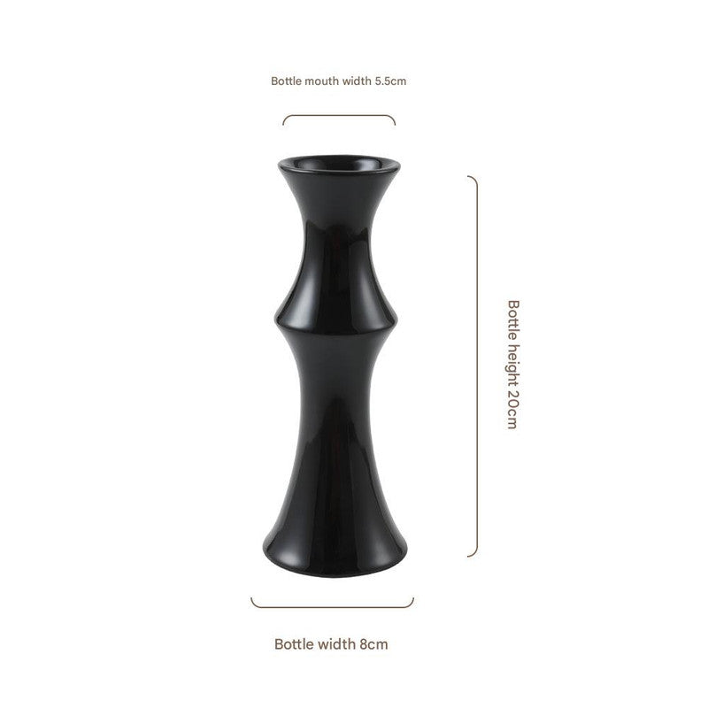 Glossy Black Ceramic Vase