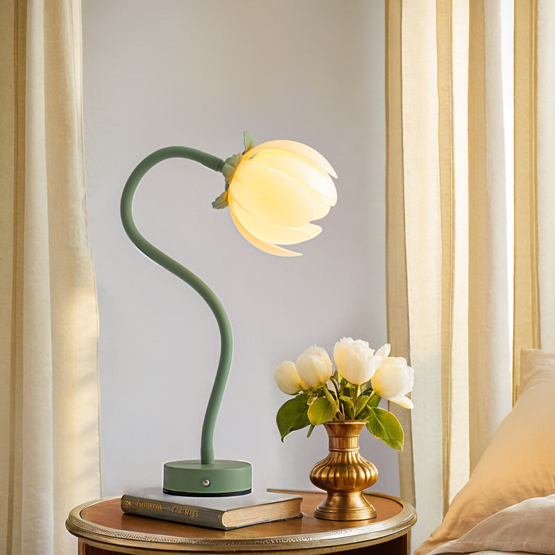 Green LED Tulip Desk Lamp