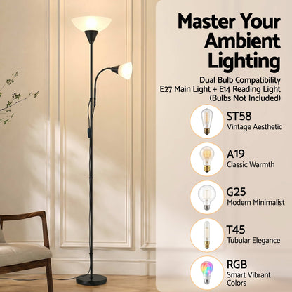 Modern Floor Lamp Mother and Child - Black