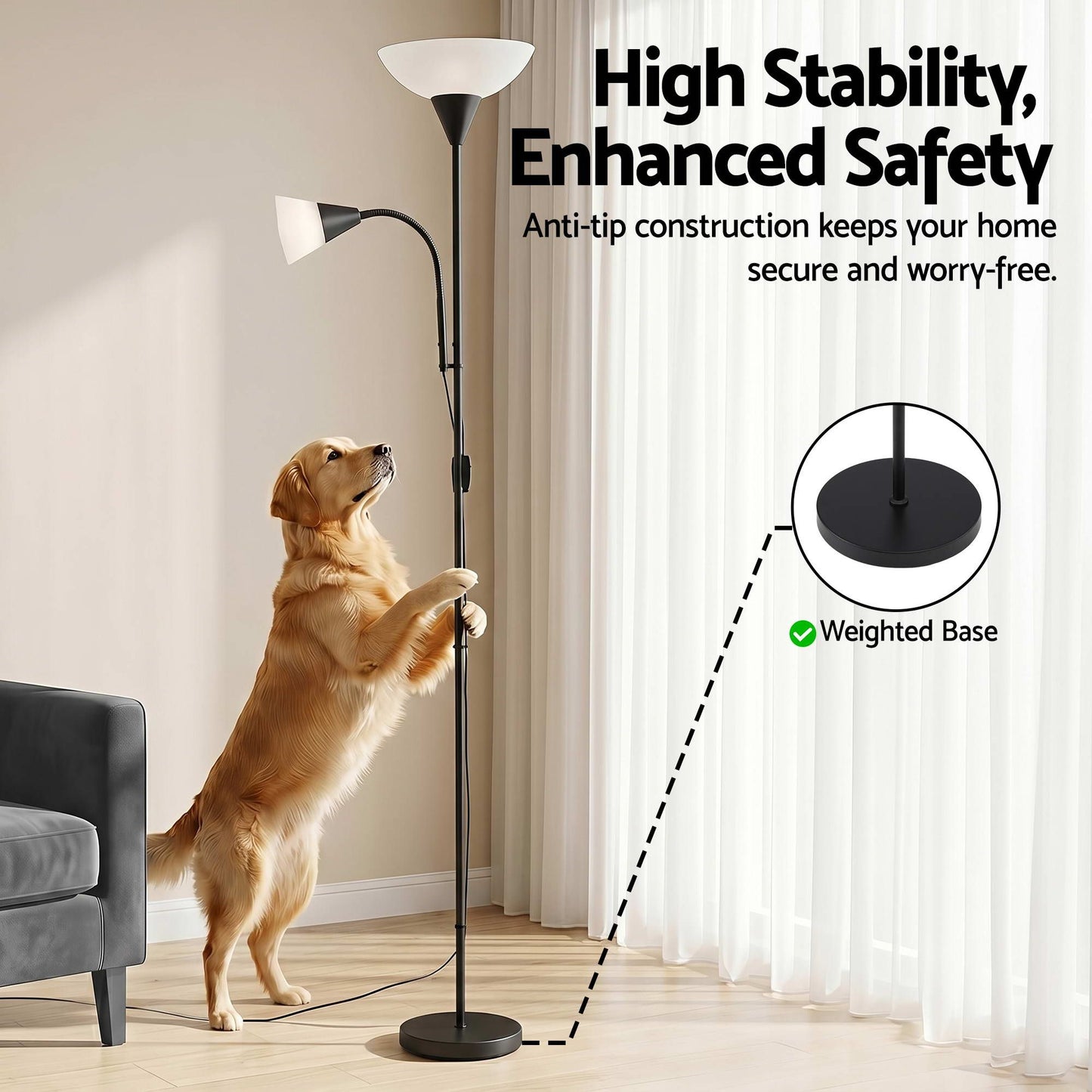 Modern Floor Lamp Mother and Child - Black