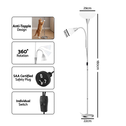 Modern Floor Lamp Mother and Child - Silver