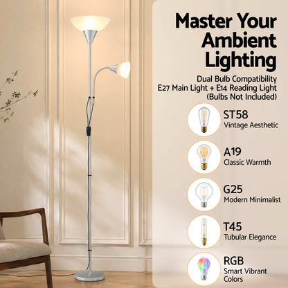 Modern Floor Lamp Mother and Child - Silver
