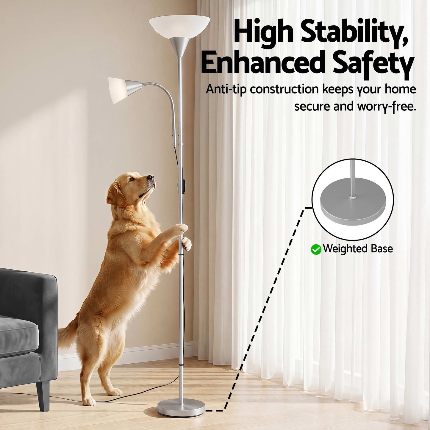 Modern Floor Lamp Mother and Child - Silver