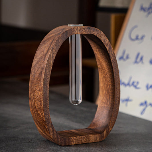 Solid Wood Vase - Desk Plant Growing Rack