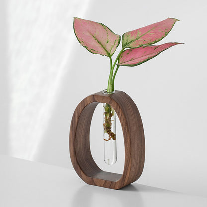 Solid Wood Vase - Desk Plant Growing Rack