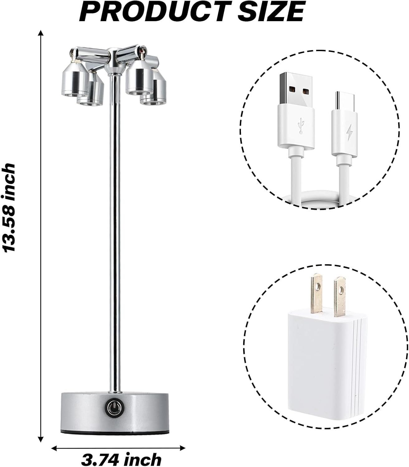 Metal Four Light Table Lamp
