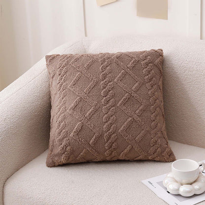 Geometric Jacquard Plush Throw Pillow