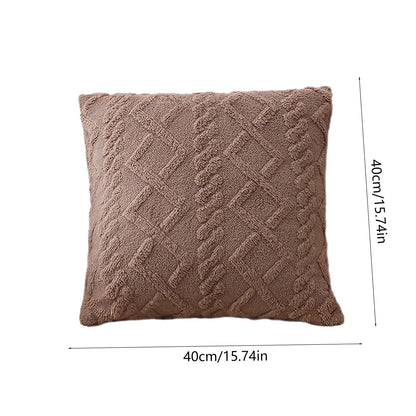 Geometric Jacquard Plush Throw Pillow