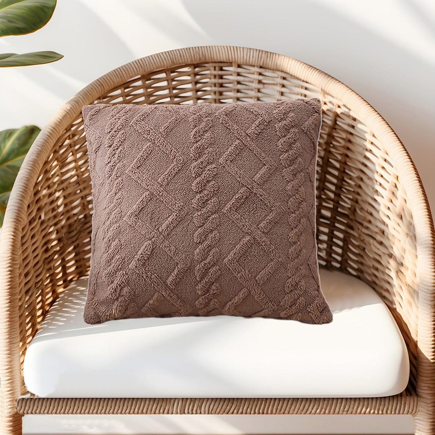Geometric Jacquard Plush Throw Pillow