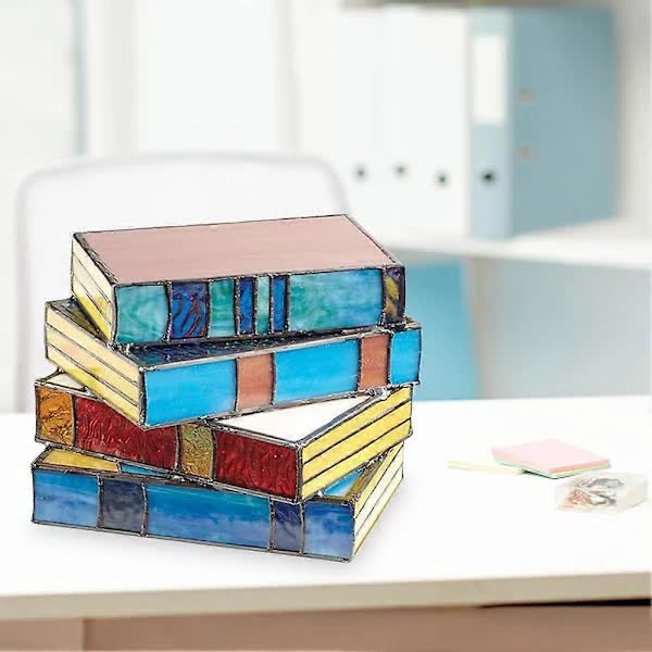Stained Glass Stacked Books Lamp