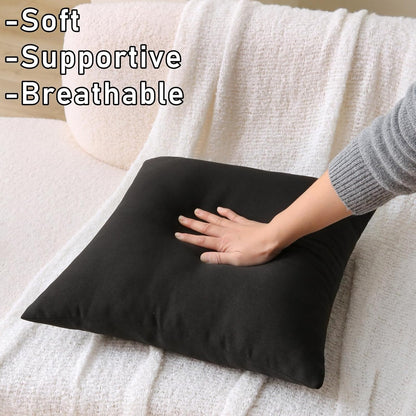 Black Outdoor Waterproof Pillows with Inserts - Pack of 2