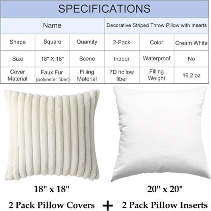 Square Boho Striped Throw Pillows - Pack of 2