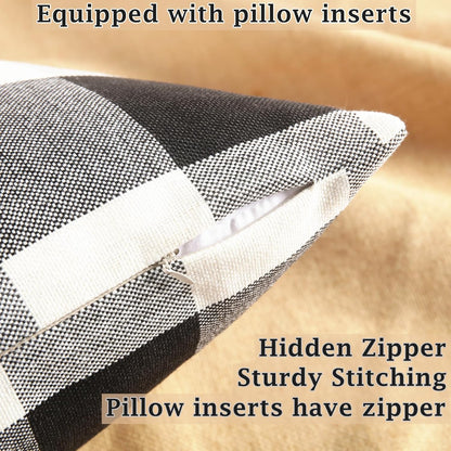 Retro Cotton Linen Decorative Throw Pillows - Pack of 2