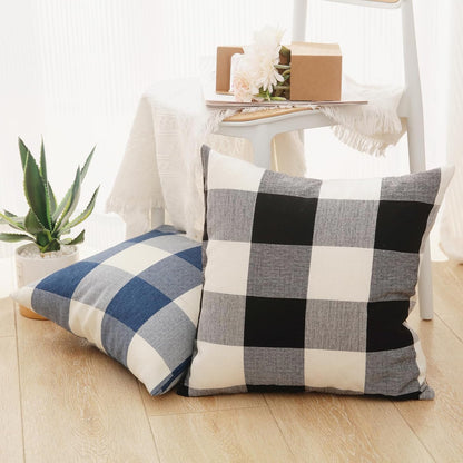 Retro Cotton Linen Decorative Throw Pillows - Pack of 2