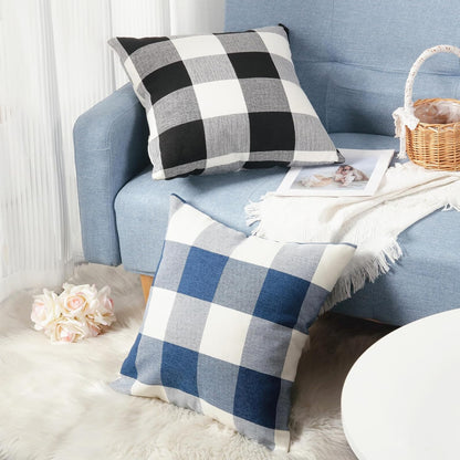 Retro Cotton Linen Decorative Throw Pillows - Pack of 2