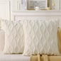 Square Boho Faux Fur Throw Pillows - Set of 2