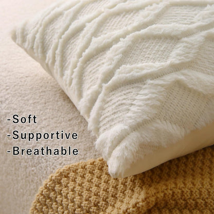 Square Boho Faux Fur Throw Pillows - Set of 2