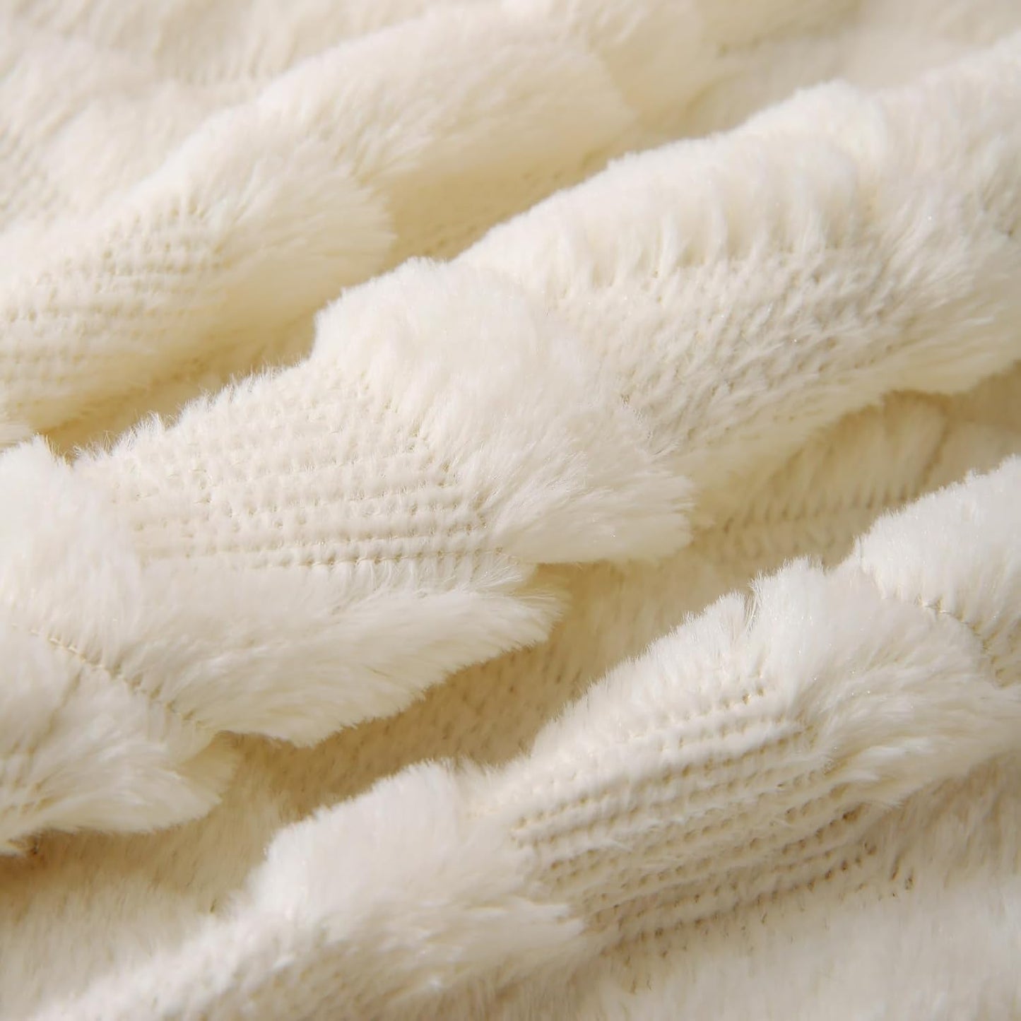 Square Boho Faux Fur Throw Pillows - Set of 2