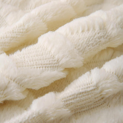 Square Boho Faux Fur Throw Pillows - Set of 2