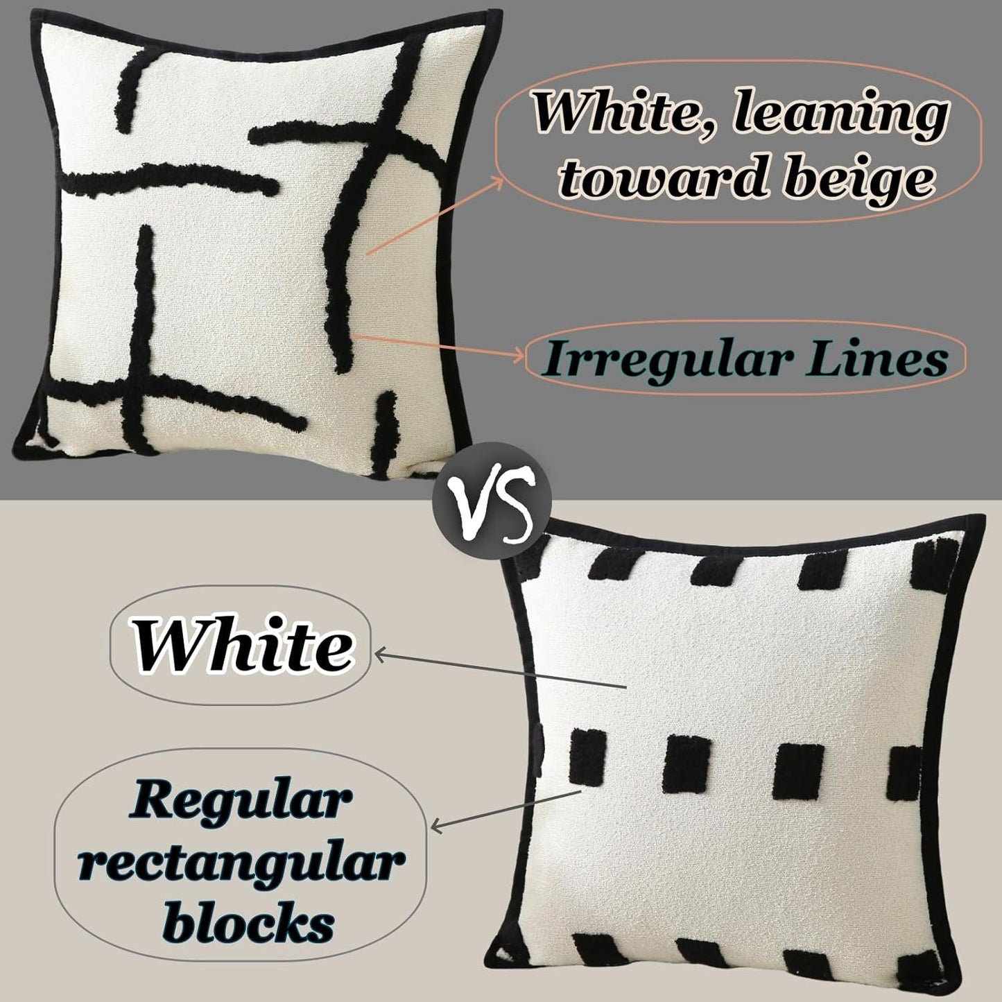 Soft Tufted Modern Chenille Throw Pillow - Set of 2