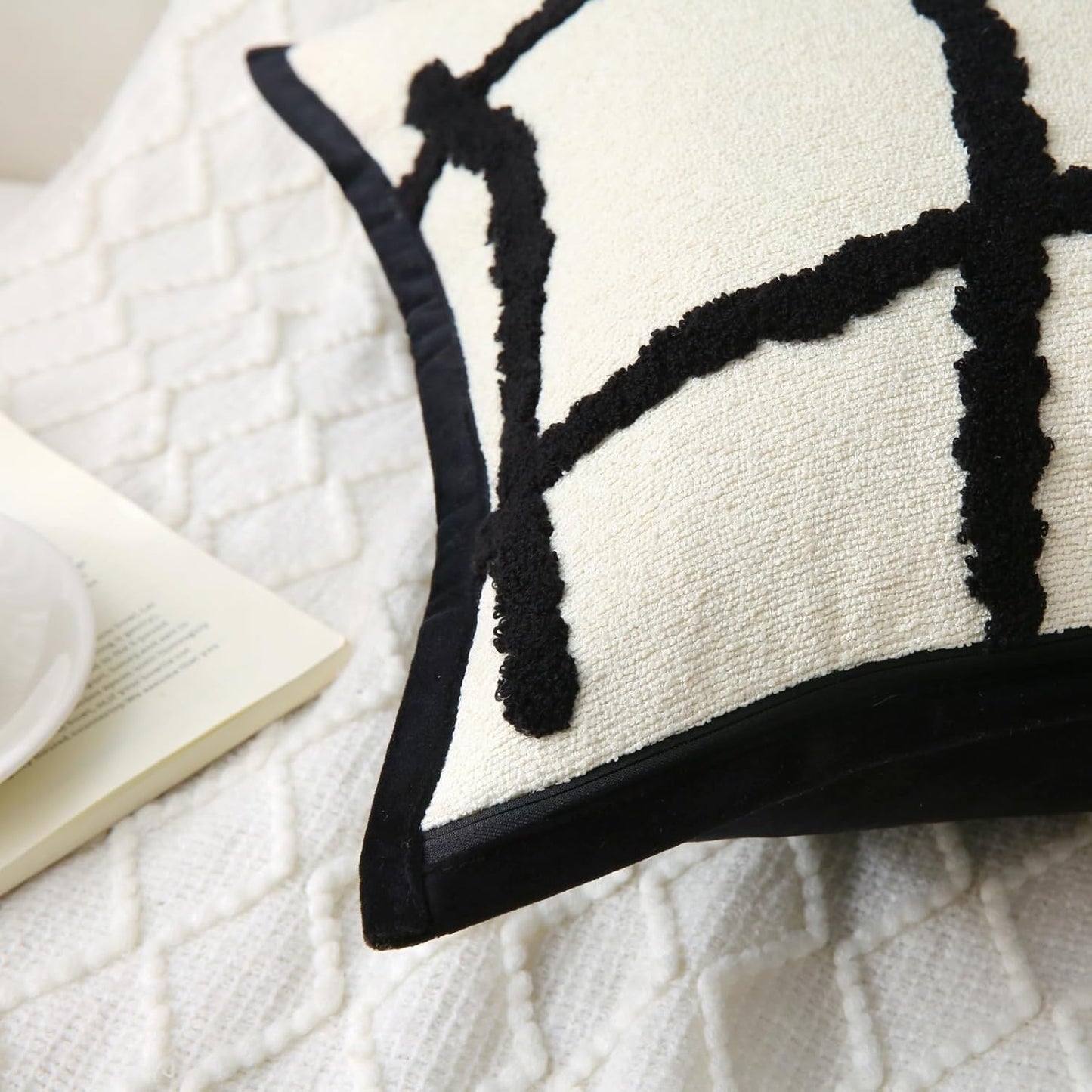 Soft Tufted Modern Chenille Throw Pillow - Set of 2