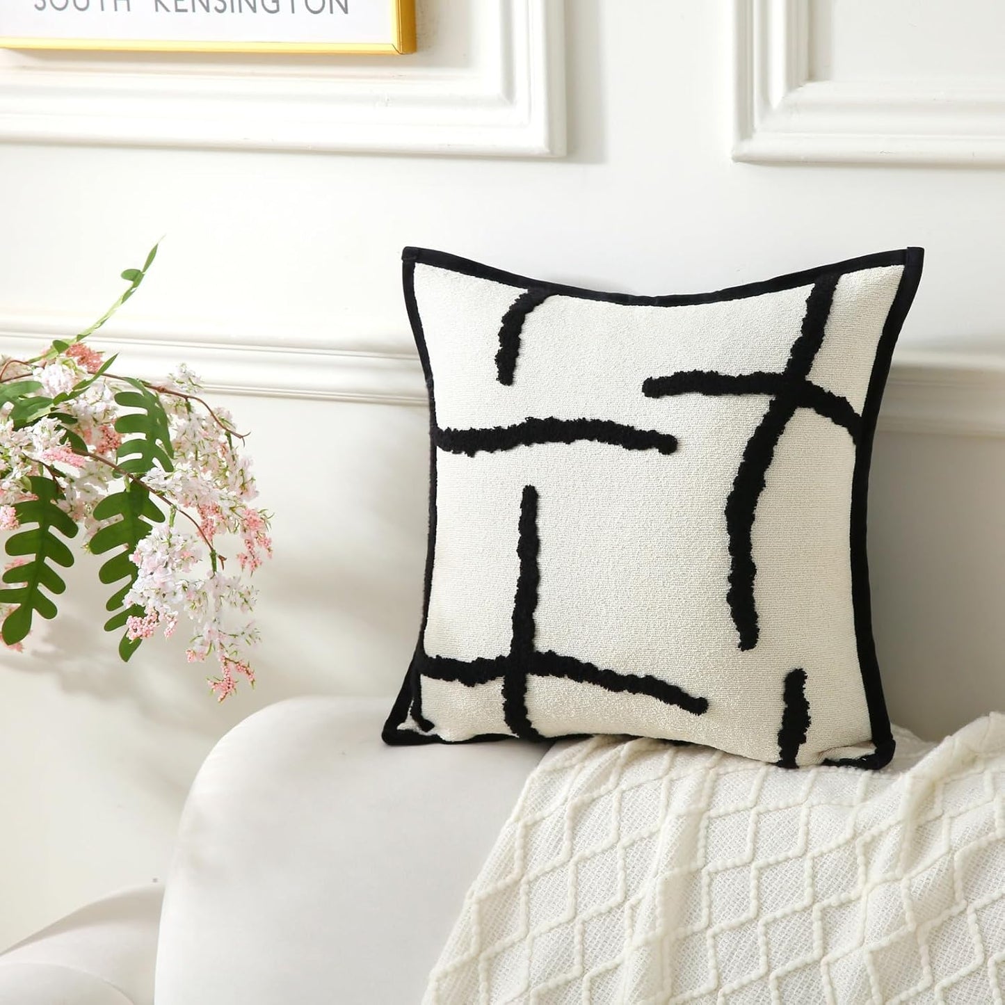 Soft Tufted Modern Chenille Throw Pillow - Set of 2