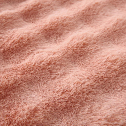 Faux Fur Square Boho Medium Plaid Pink Throw Pillows - Set of 2