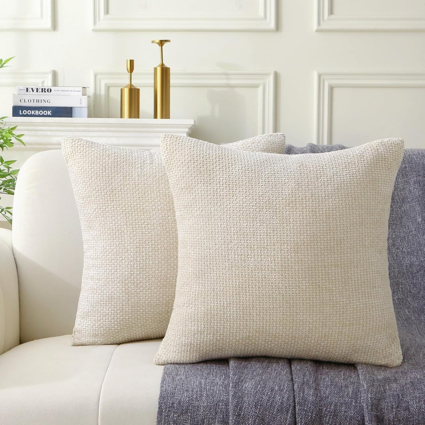 Farmhouse Weave Pattern Throw Pillows - Pack of 2
