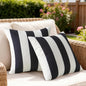 Outdoor Waterproof Striped Pillow (Black Vertical Stripes) - Pack of 2