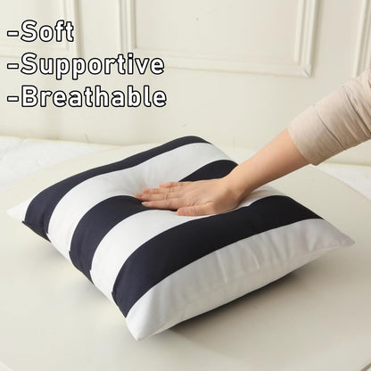 Outdoor Waterproof Striped Pillow (Black Vertical Stripes) - Pack of 2