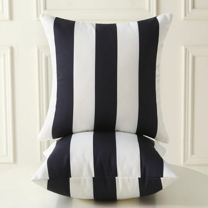 Outdoor Waterproof Striped Pillow (Black Vertical Stripes) - Pack of 2