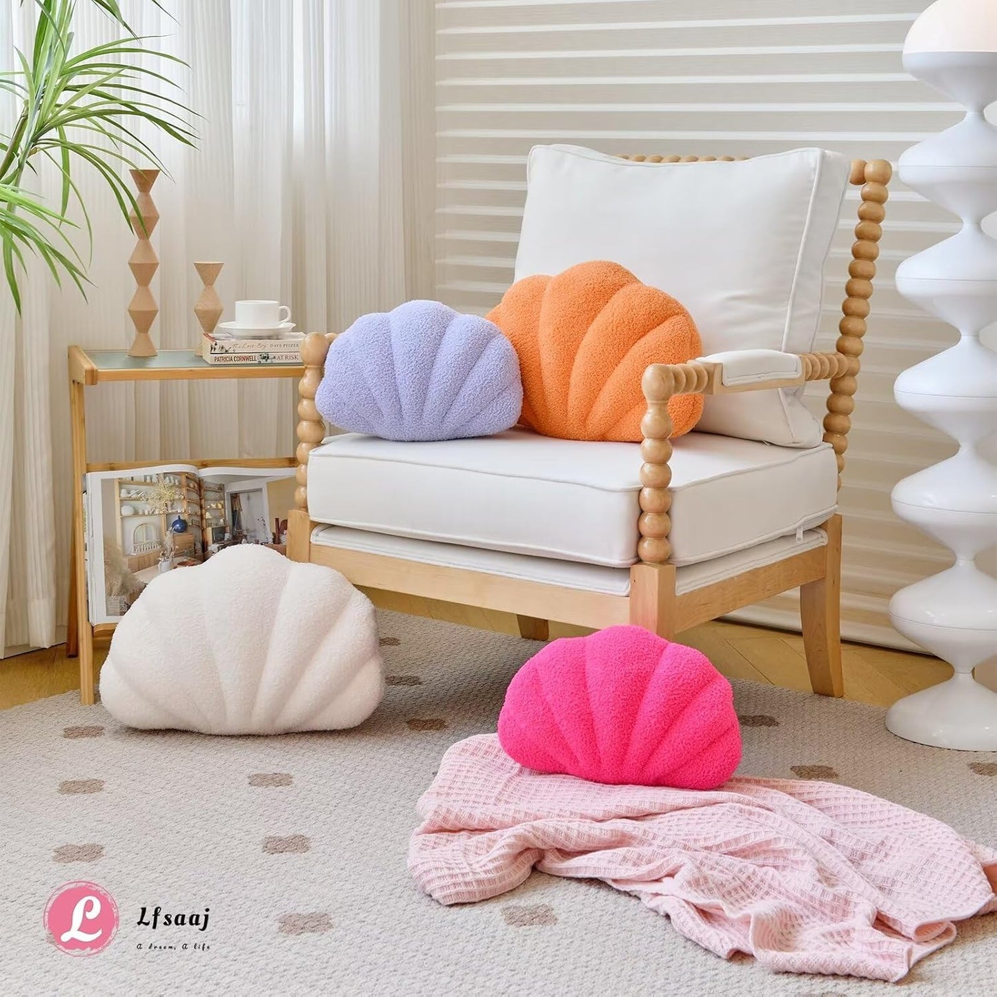 Ivory Seashell Throw Pillows