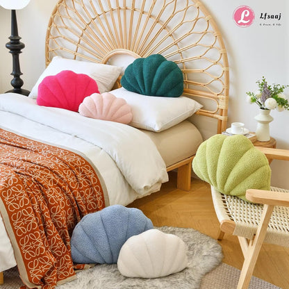 Ivory Seashell Throw Pillows