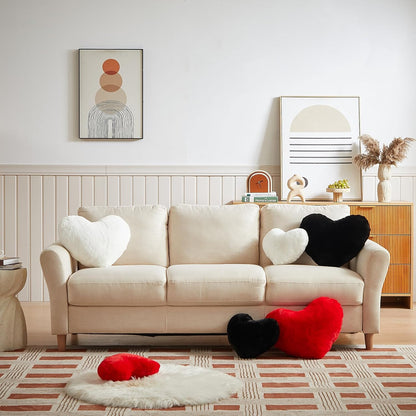 White Heart Shaped Throw Pillow
