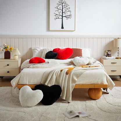 White Heart Shaped Throw Pillow