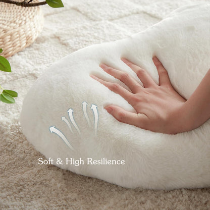 White Heart Shaped Throw Pillow