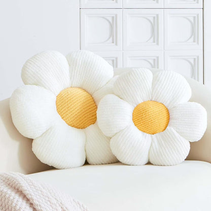 White Flower Decorative Throw Pillow