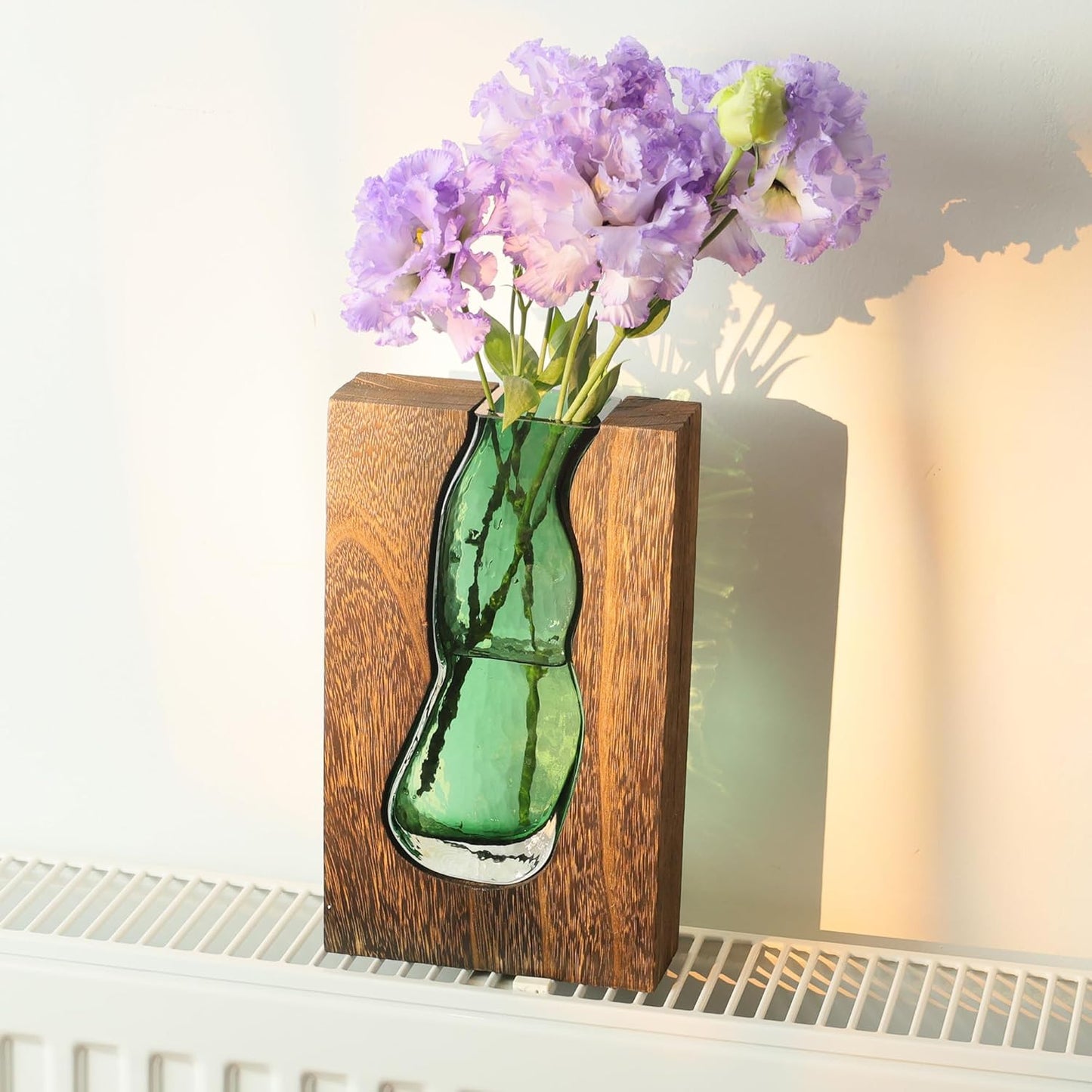 Rustic Style Wood & Glass Vase