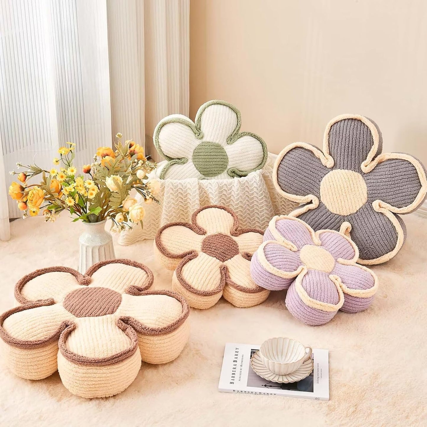 Soft Flower Shaped Throw Pillow