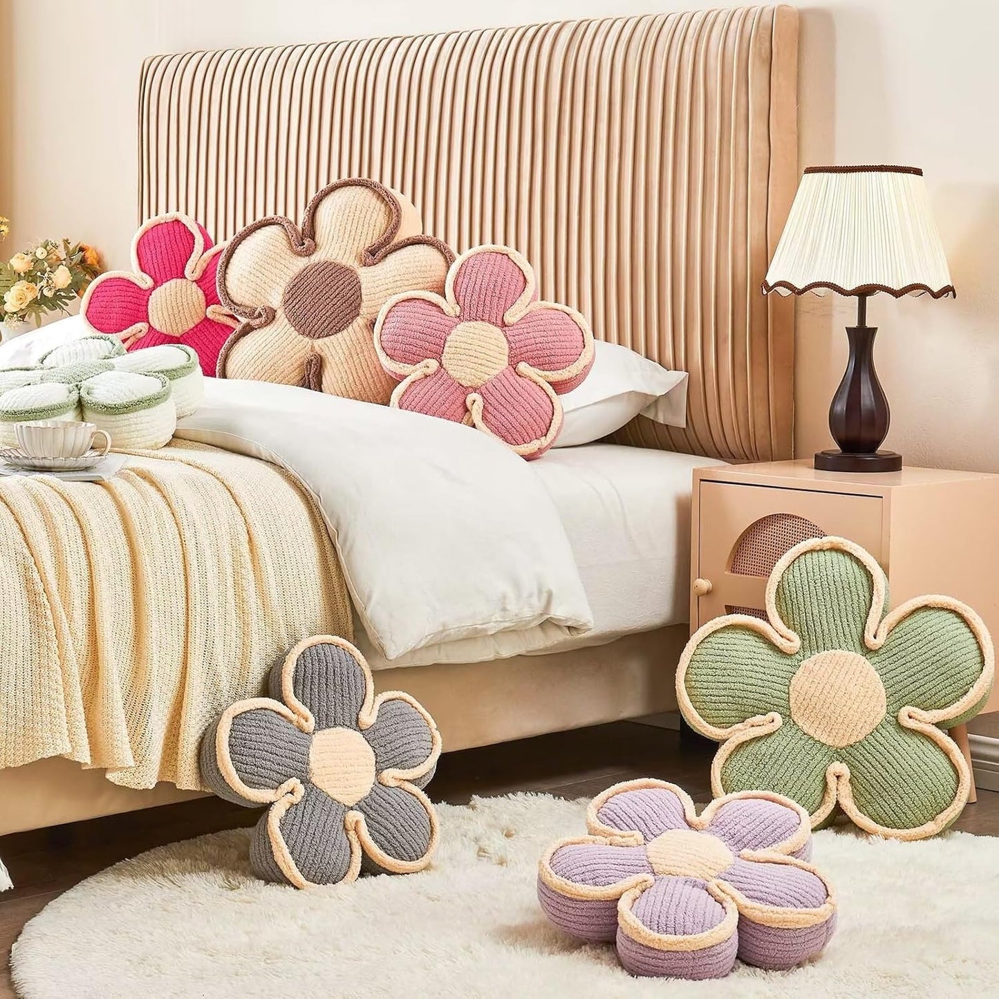 Soft Flower Shaped Throw Pillow