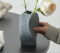 Grey Abstract Twisted Ceramic Vase