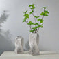 Silver Abstract Twisted Ceramic Vase