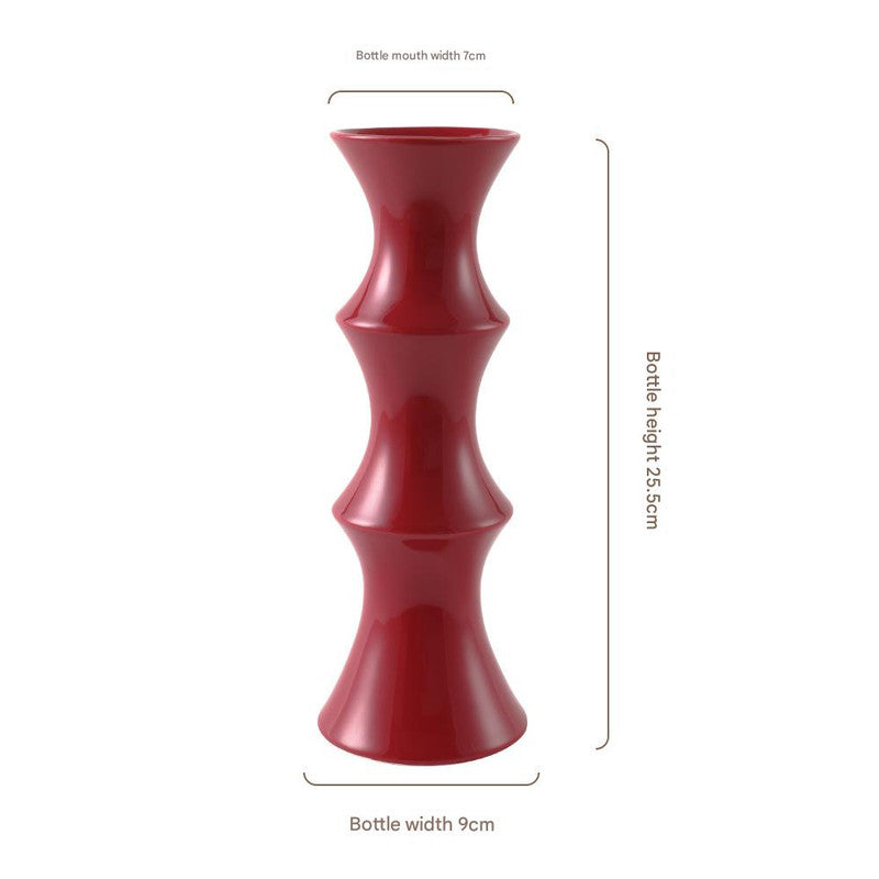 Glossy Red Ceramic Vase