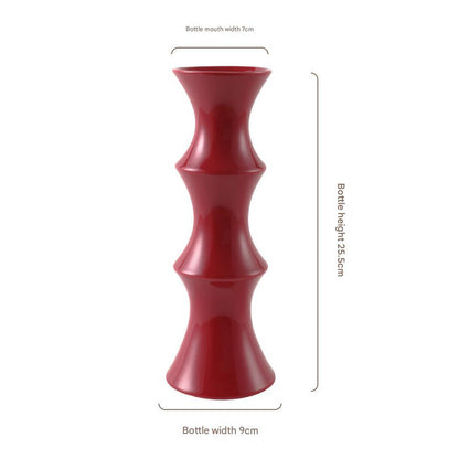 Glossy Red Ceramic Vase