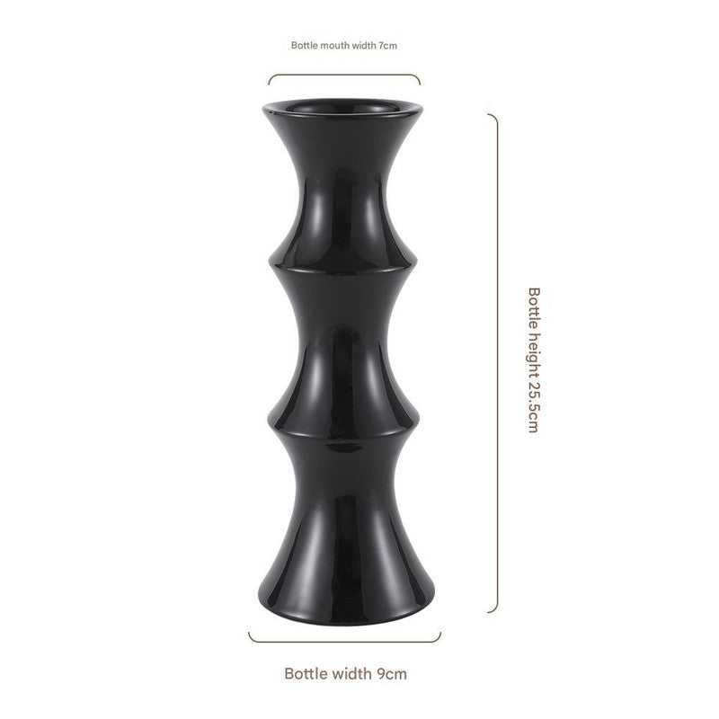 Glossy Black Ceramic Vase