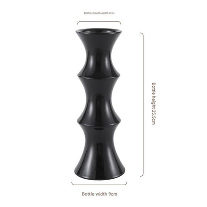 Glossy Black Ceramic Vase